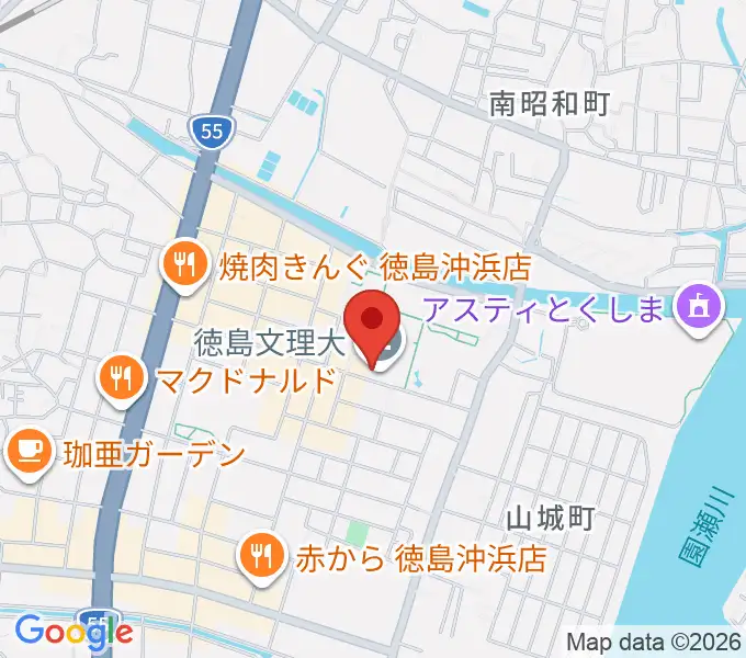 徳島文理大学音楽学部の地図
