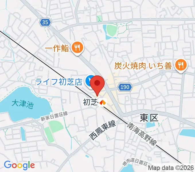 サカグチ音楽センターの地図