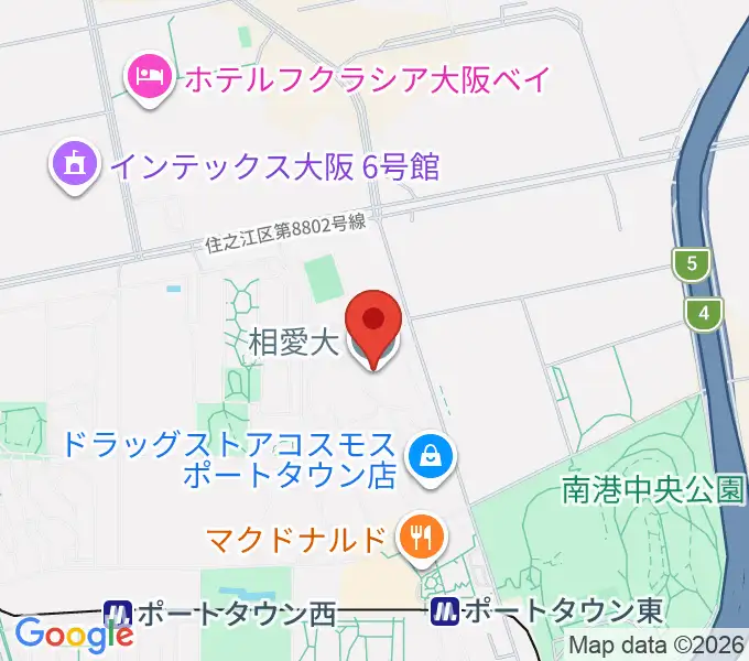 相愛大学 音楽学部音楽学科の地図