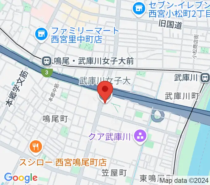 武庫川女子大学 音楽学部の地図