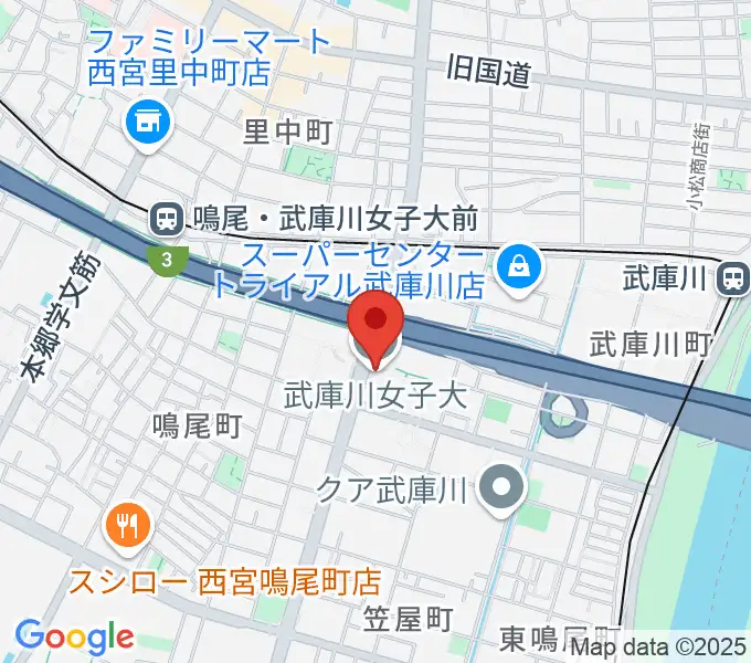 武庫川女子大学 音楽学部の地図