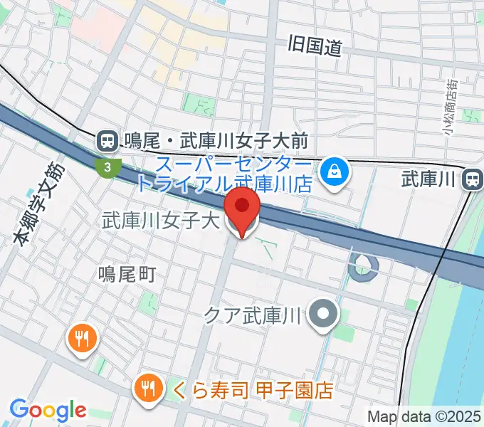 武庫川女子大学 音楽学部の地図