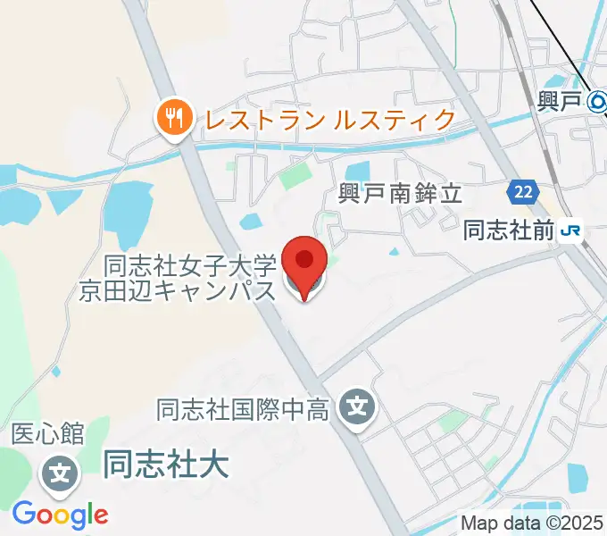 同志社女子大学 学芸学部音楽学科の地図