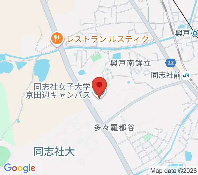 同志社女子大学 学芸学部音楽学科の地図