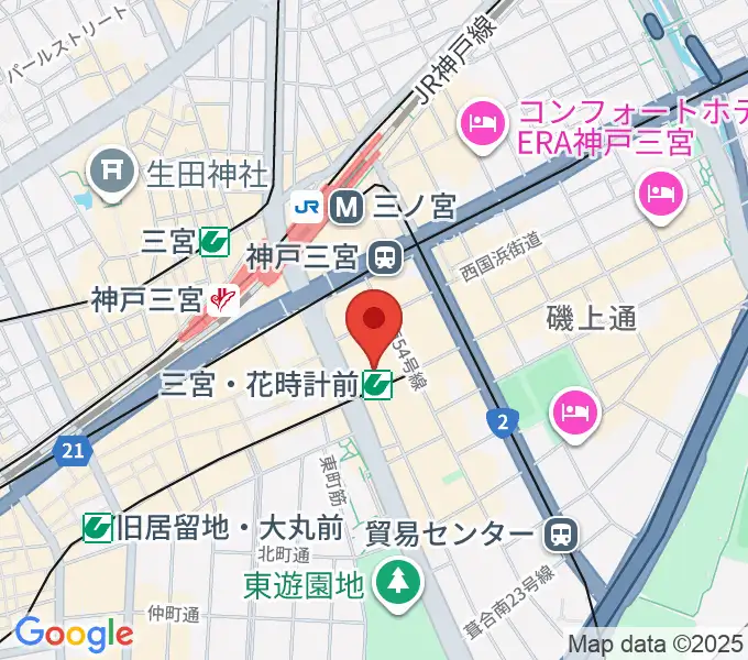 MIKIミュージックサロン三宮の地図