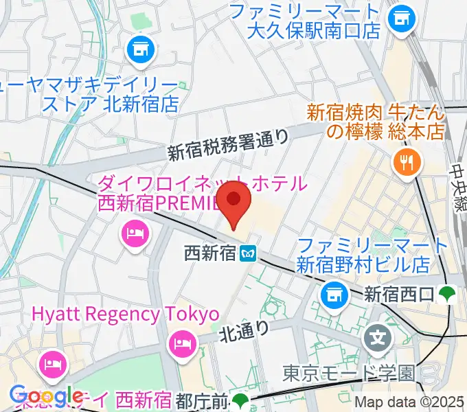 ムラマツ・フルート・レッスンセンター新宿の地図