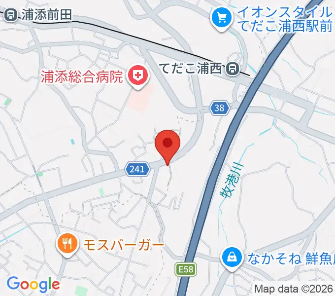 ムウギターアカデミーの地図