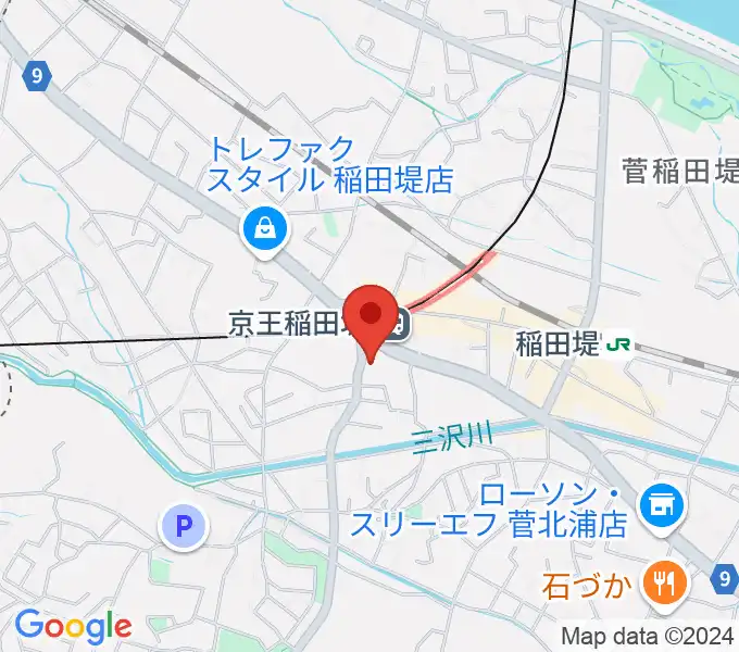 京王稲田堤音楽センターの地図