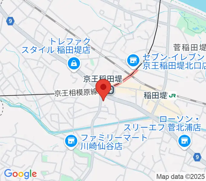 京王稲田堤音楽センターの地図