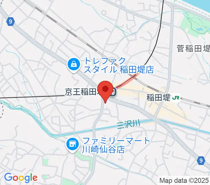 京王稲田堤音楽センターの地図
