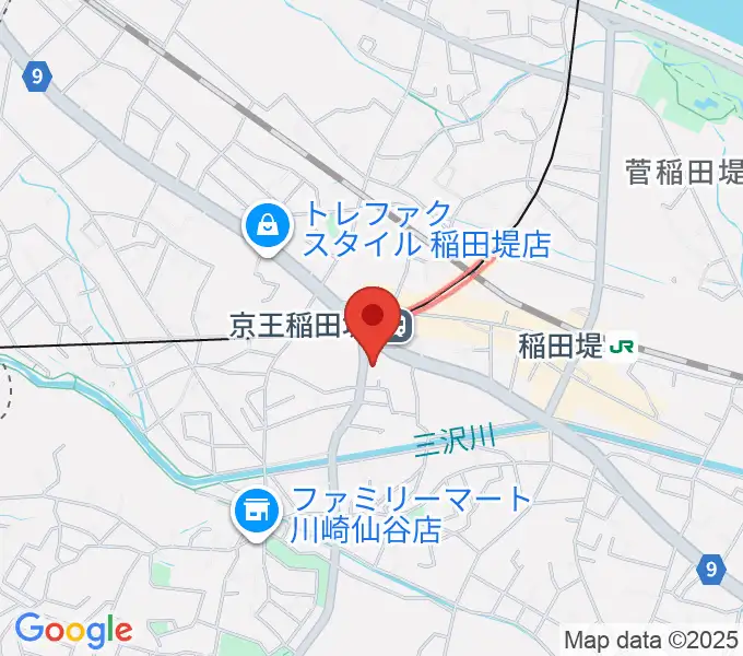 京王稲田堤音楽センターの地図