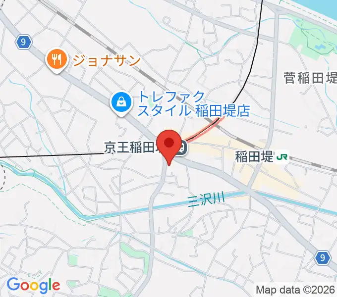 京王稲田堤音楽センターの地図