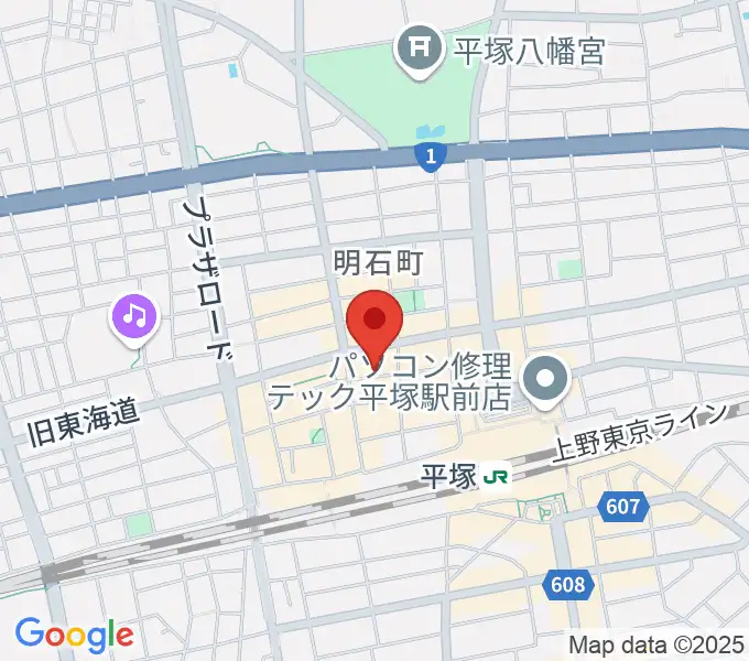 パプリカミュージックスタジオの地図