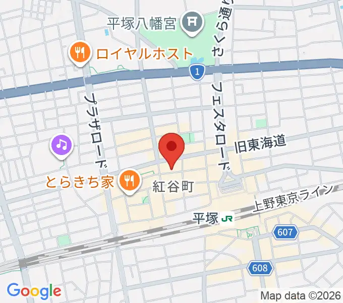 パプリカミュージックスタジオの地図