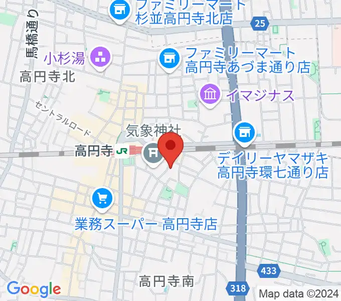 アフタービート高円寺南口店の地図