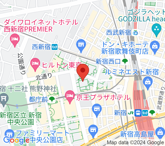 ヤマノミュージックサロン新宿の場所