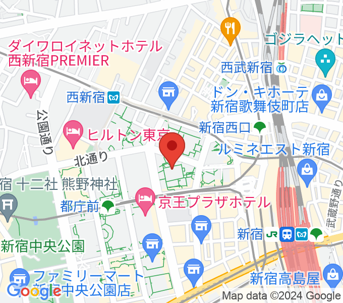 ヤマノミュージックサロン新宿の場所