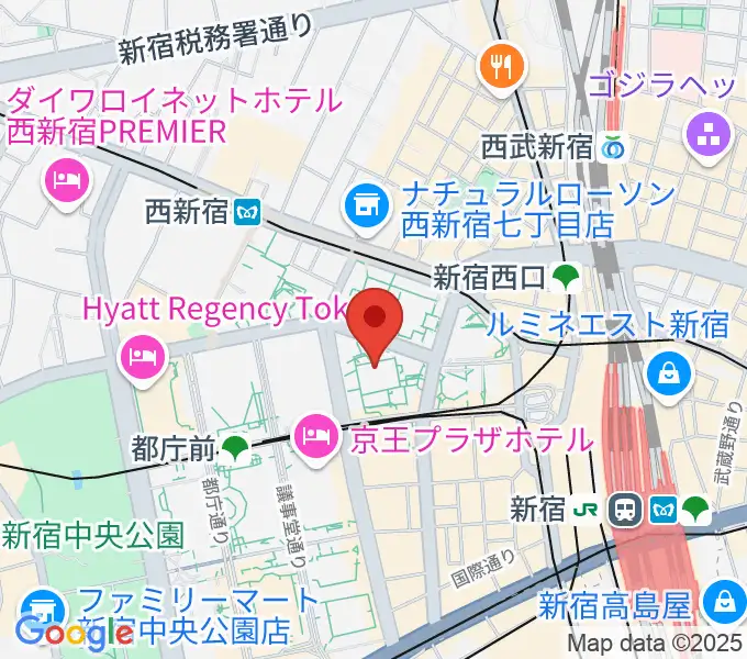 ヤマノミュージックサロン新宿の地図