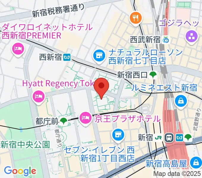 ヤマノミュージックサロン新宿の地図