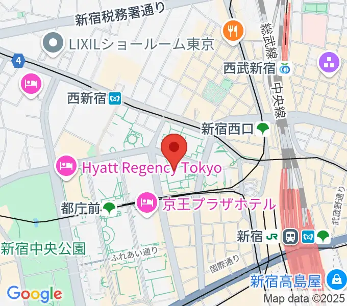 ヤマノミュージックサロン新宿の地図