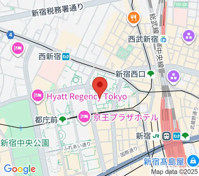 ヤマノミュージックサロン新宿の地図