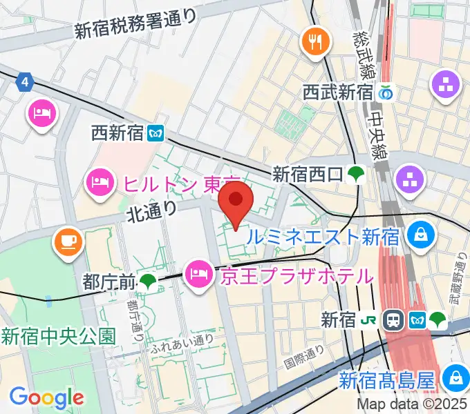 ヤマノミュージックサロン新宿の地図