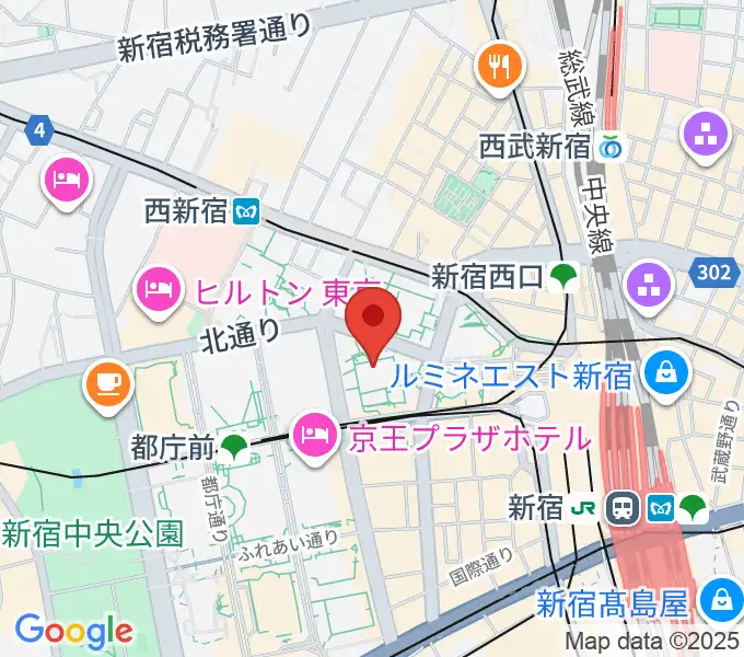 ヤマノミュージックサロン新宿の地図