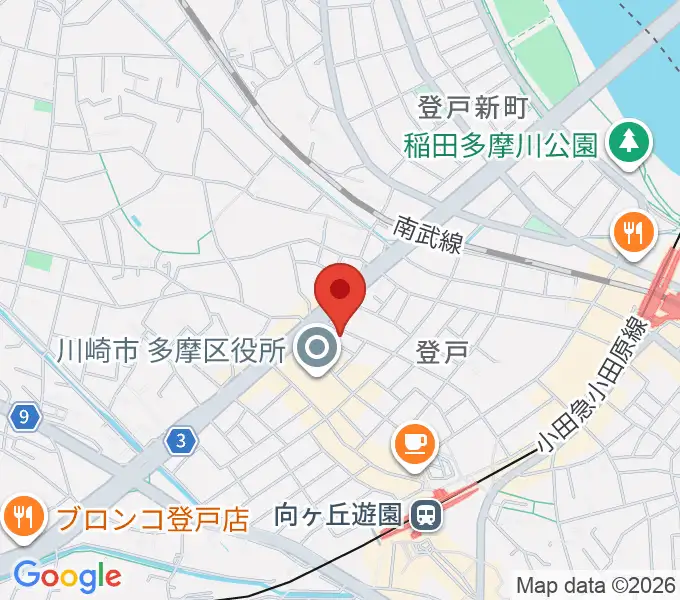 [移転]スタジオウェイクフィールド[登戸]の地図