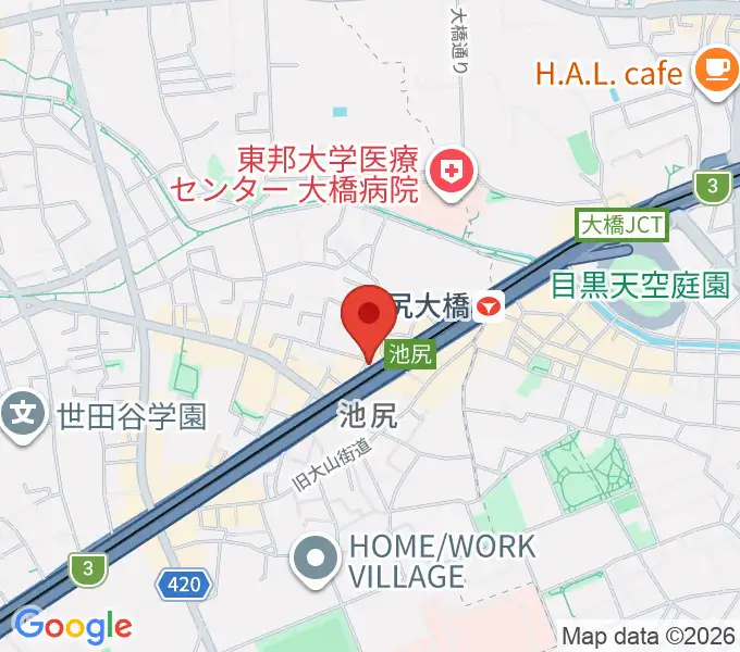 JBG音楽院の地図