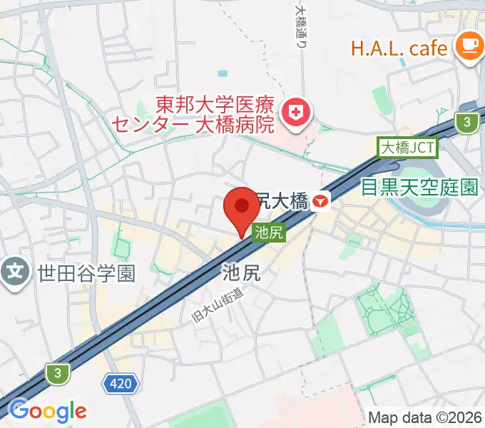 JBG音楽院の地図