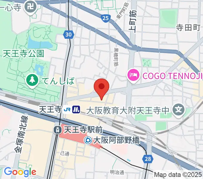 ベースオントップ天王寺店の地図