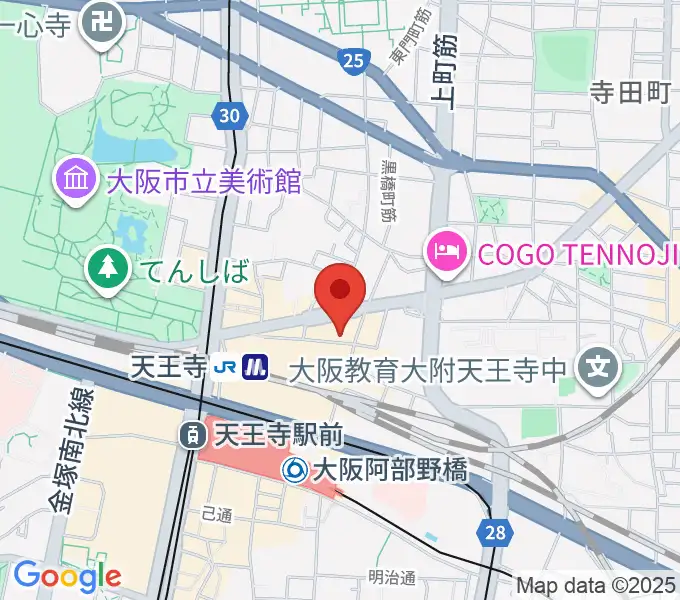 ベースオントップ天王寺店の地図