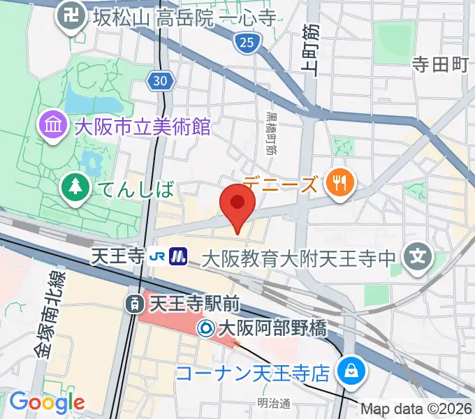 ベースオントップ天王寺店の地図