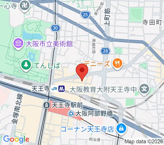 ベースオントップ天王寺店の地図