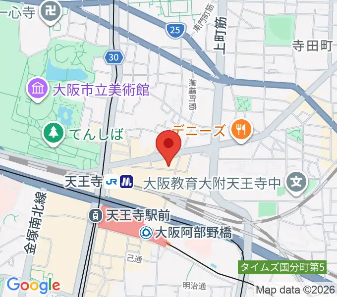 ベースオントップ天王寺店の地図