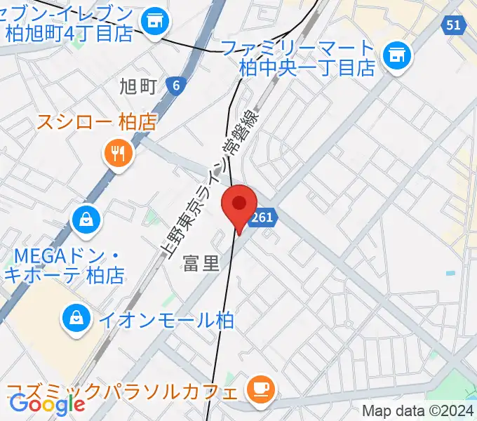 柏サンブアップの地図