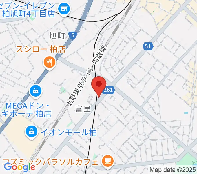 柏サンブアップの地図