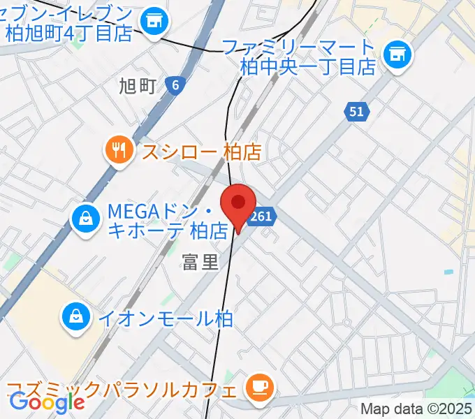 柏サンブアップの地図