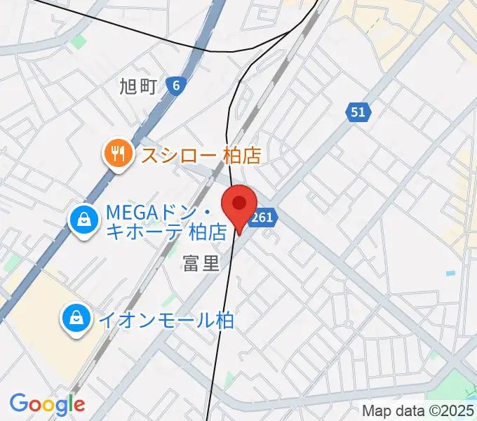 柏サンブアップの地図