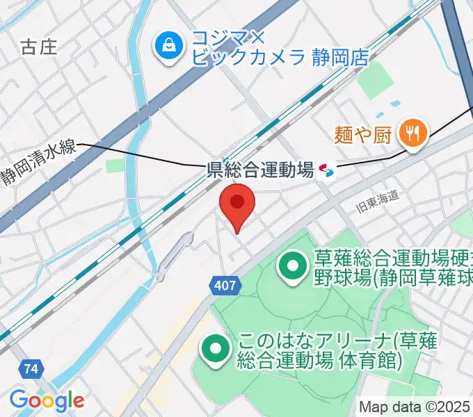 ヤマモトレコーディングスタジオの地図