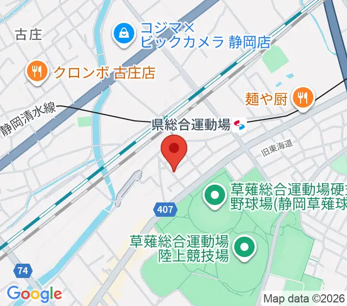 ヤマモトレコーディングスタジオの地図
