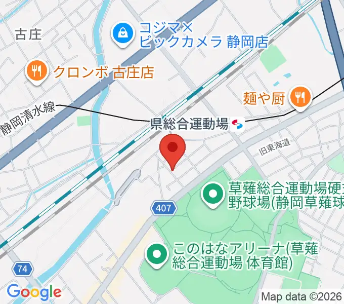 ヤマモトレコーディングスタジオの地図