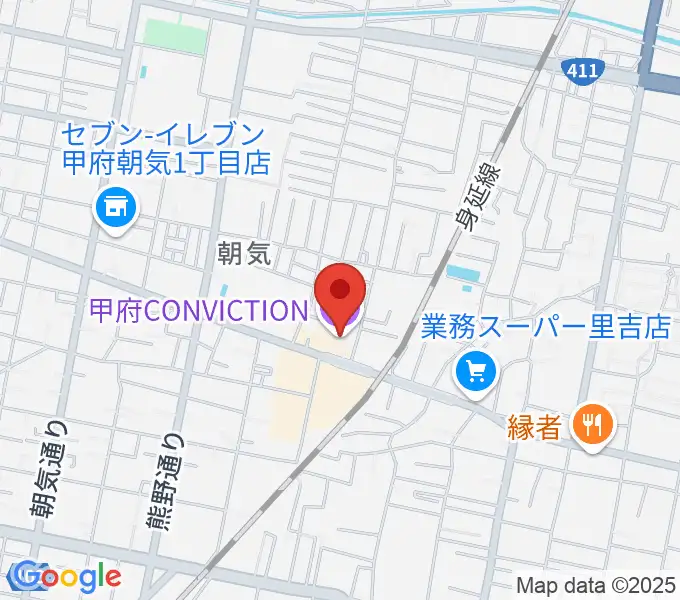 甲府コンビクションの地図