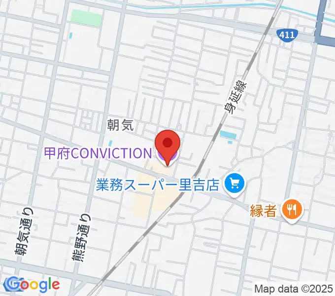甲府コンビクションの地図