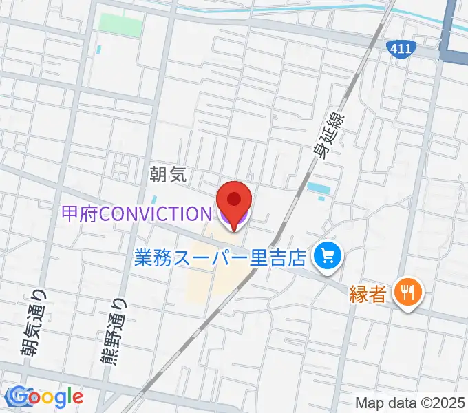 甲府コンビクションの地図