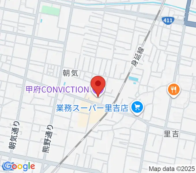 甲府コンビクションの地図