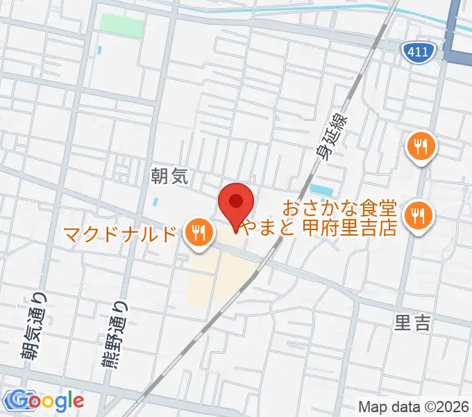 甲府コンビクションの地図