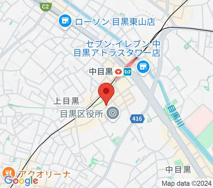 中目黒 楽屋の地図