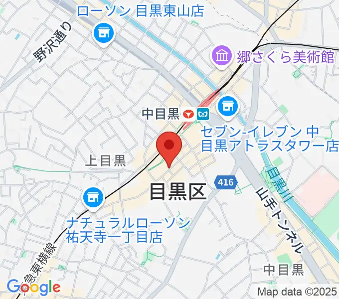 中目黒 楽屋の地図