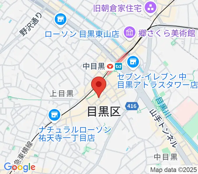 中目黒 楽屋の地図